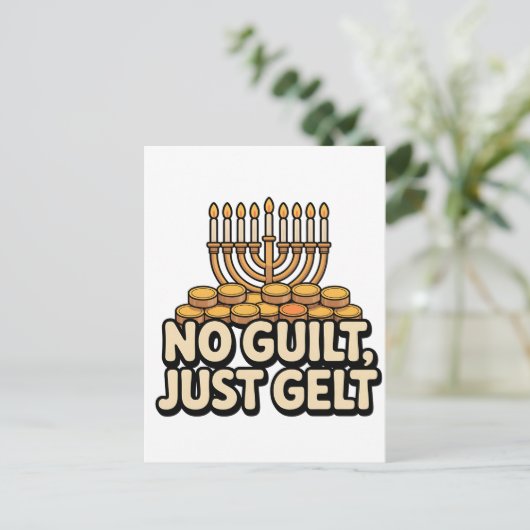 Niet alleen schuldgevoel voelde grappig Chanoeka J Briefkaart (Staand voorkant)