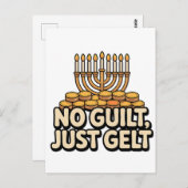 Niet alleen schuldgevoel voelde grappig Chanoeka J Briefkaart (Voorkant / Achterkant)