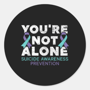 Niet alleen uw depressie Zelfmoordpreventie oorlog Ronde Sticker