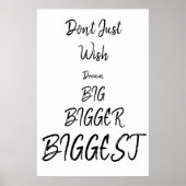 Niet alleen wensen | Poster zwarte tekstprijsopgav (Voorkant)
