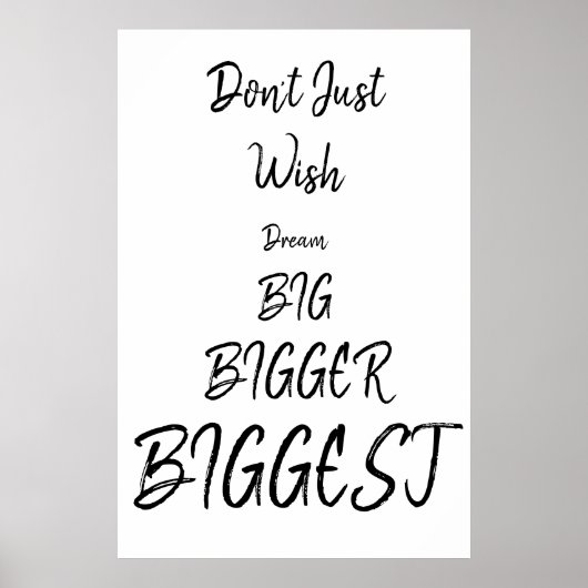 Niet alleen wensen | Poster zwarte tekstprijsopgav (Voorkant)