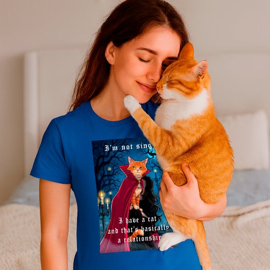 Niet alleenstaand, ik heb een kat, bewerkbare kat Tri-Blend shirt