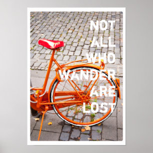 NIET ALLEMAAL WIE WILT, VERLIEZEN Bicycle Typograf Poster