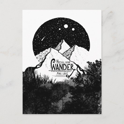 Niet allen die WANDER zijn verloren illustratie ci Briefkaart (Voorkant)