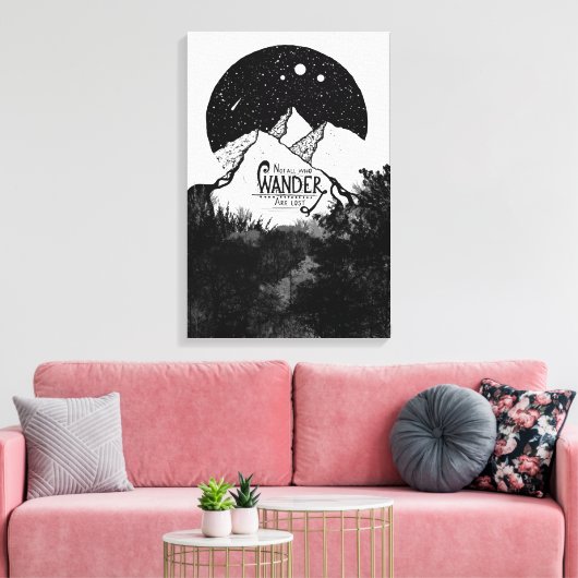 Niet allen die WANDER zijn verloren illustratie ci Canvas Afdruk (Insitu (Woonkamer))