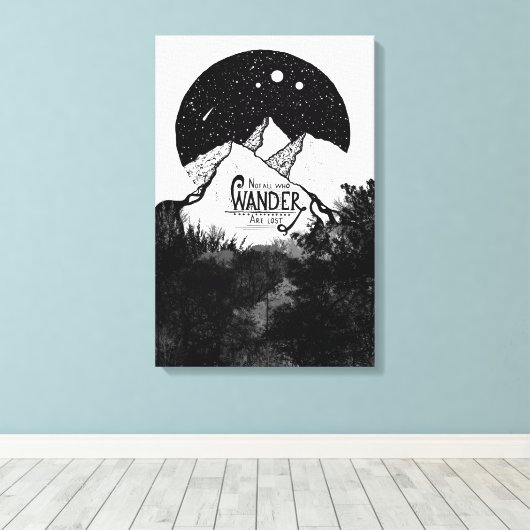 Niet allen die WANDER zijn verloren illustratie ci Canvas Afdruk (Insitu (Houten vloer))