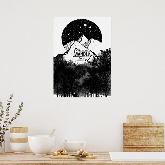 Niet allen die WANDER zijn verloren illustratie ci Poster (Keuken)