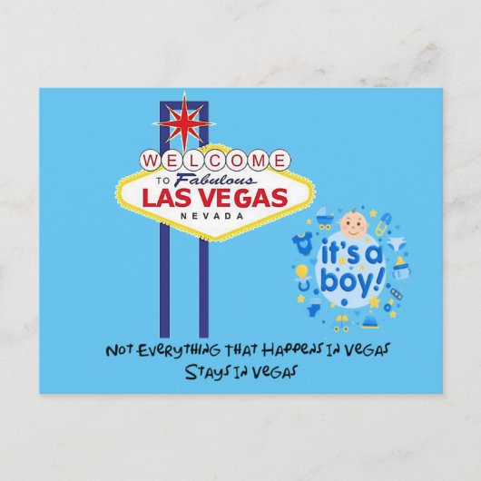 Niet alles in Vegas is een jongen. Briefkaart (Voorkant)