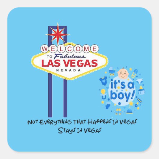 Niet alles in Vegas is een jongen. Vierkante Sticker (Voorkant)