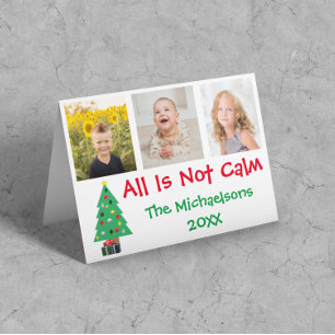 Niet Alles is Kalm Kerstdag Fotocollage Feestdagen Kaart
