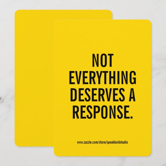 Niet alles verdient een aangepaste Kaart (Voorkant / Achterkant)