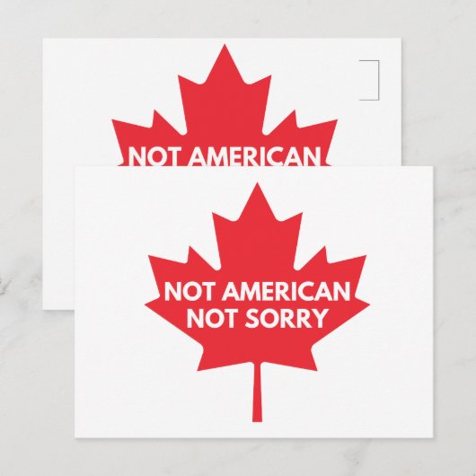 Niet Amerikaans, geen Briefkaart (Voorkant / Achterkant)