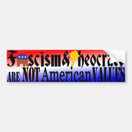 NIET-Amerikaanse waarden Bumpersticker (Voorkant)