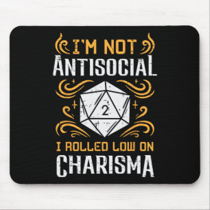 Niet anti-sociaal lage charisma grappige Rpg Gamer Muismat