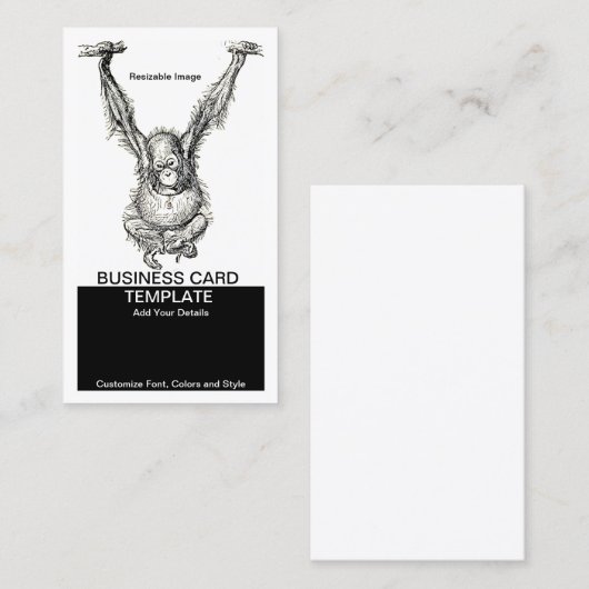 Niet apen rond jonge aap visitekaartje (Voorkant / Achterkant)