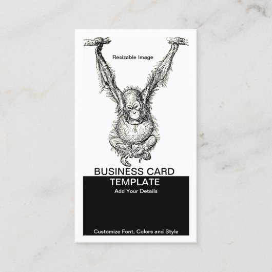 Niet apen rond jonge aap visitekaartje (Voorkant)