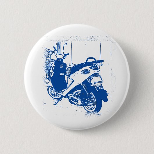 Niet-Apparel Blue Buddy Scooter Ronde Button 5,7 Cm (Voorkant)