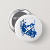 Niet-Apparel Blue Buddy Scooter Ronde Button 5,7 Cm (Voorkant /achterkant)