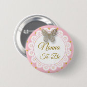 Niet-Baby shower Roze & goudButton Ronde Button 5,7 Cm (Voorkant /achterkant)
