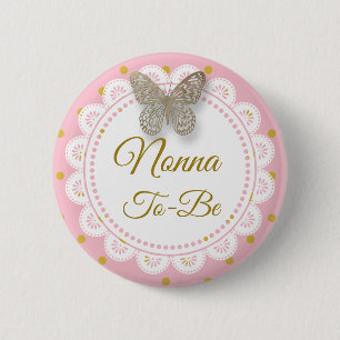Niet-Baby shower Roze & goudButton Ronde Button 5,7 Cm
