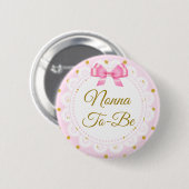 Niet-Baby shower Roze & goudButton Ronde Button 5,7 Cm (Voorkant /achterkant)
