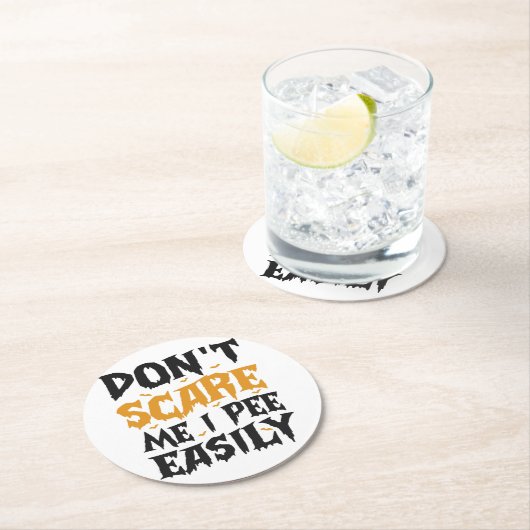 Niet bang mijn plas ik gemakkelijk grappige Hallow Ronde Kartonnen Onderzetter (Insitu)