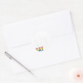 Niet bang om homo te zeggen ronde sticker (Envelop)