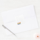 Niet bang om homo te zeggen vierkante sticker (Envelop)