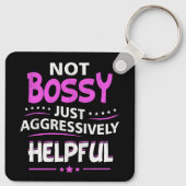 Niet bazig gewoon agressief behulpzaam grappig Gez Sleutelhanger (Achterkant)