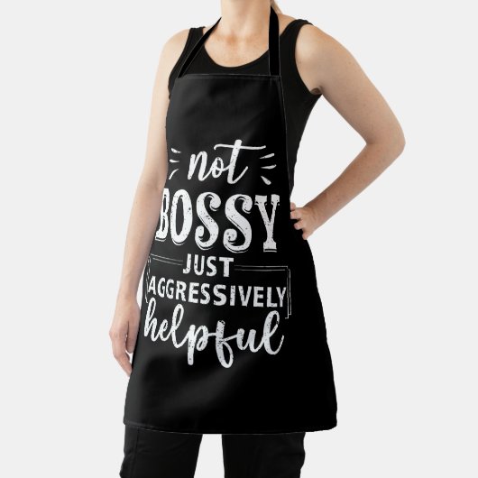 Niet bazig gewoon agressief behulpzame grappige ui schort (Insitu)