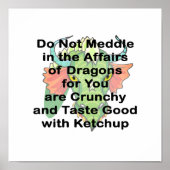 Niet bedachtzaam zwarte drakenkop poster (Voorkant)