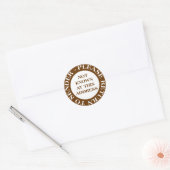 Niet bekend in dit adres - bruin ronde sticker (Envelop)