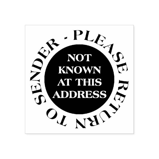 Niet bekend op dit adres rubberstempel (Afrduk)