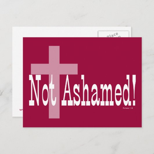 Niet Beschaamd! Het 1:16 van Romeinen (met Kruis) Briefkaart (Voorkant / Achterkant)
