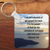 Niet beschaamd over God Bijbel Verse Romeinen 1:16 Sleutelhanger (Voorkant)