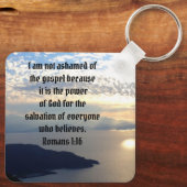 Niet beschaamd over God Bijbel Verse Romeinen 1:16 Sleutelhanger (Achterkant)