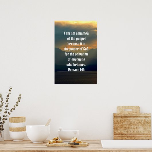 Niet beschaamd over het evangelie Romeinen 1:16 Bi Poster (Keuken)