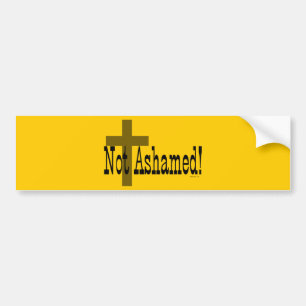 Niet beschaamd! Romeinen 1:16 (met kruis) Bumpersticker