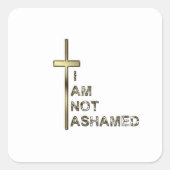 Niet beschaamd vierkante sticker (Voorkant)