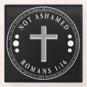 Niet beschaamd voor de Christelijke Bijbelse Verse Glazen Onderzetter (Voorkant)