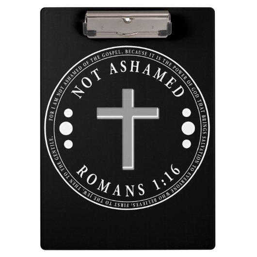 Niet beschaamd voor de Christelijke Bijbelse Verse Klembord (Voorkant)