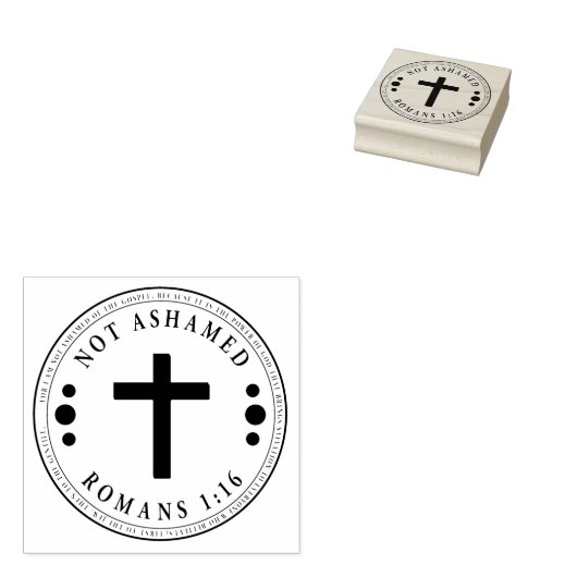 Niet beschaamd voor de Christelijke Bijbelse Verse Rubberstempel (Gestempeld)