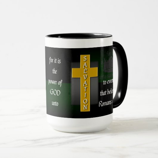 Niet beschaamde Christelijke Bijbelverse koffie Mo Mok (Voorkant rechts)