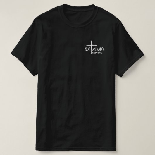 Niet beschaamde Romeinen 1:16 Jezus Christelijk T-shirt (Design voorkant)