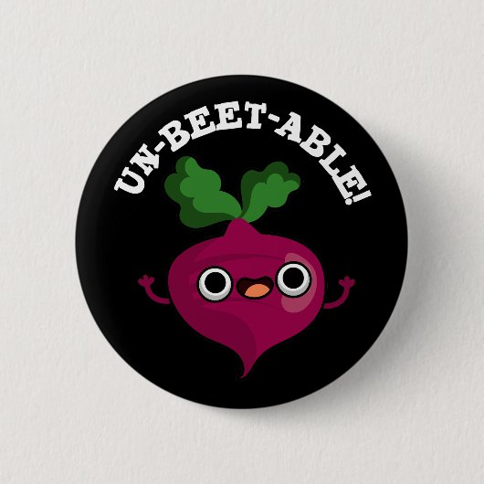 Niet-bietentabel schattig Veggie Beet Pun Dark BG Ronde Button 5,7 Cm (Voorkant)
