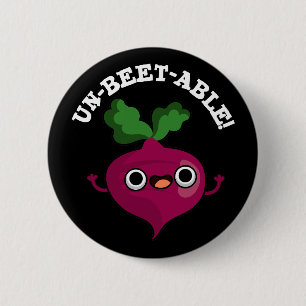 Niet-bietentabel schattig Veggie Beet Pun Dark BG Ronde Button 5,7 Cm