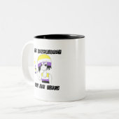 Niet-Binair en gebonden (Pride Maand 2019) Tweekleurige Koffiemok (Voorkant links)