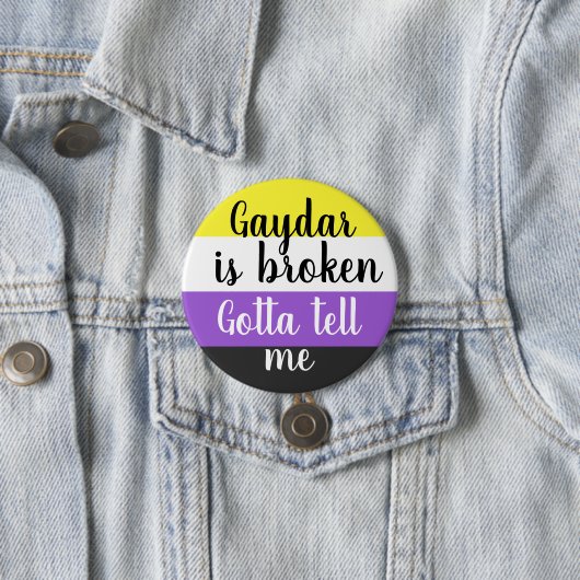 Niet-binair | Gaydar is gebroken | Ronde Button 7,6 Cm (In situ)
