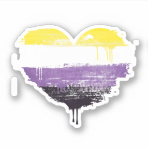 Niet binair geschilderd kruis sticker