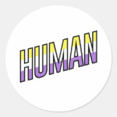 Niet-binair menselijk ronde sticker (Voorkant)